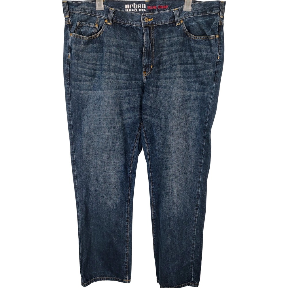 Urban Pipeline‎ Mens Relaxed Straight Leg Jeans Medium Wash Blue 46/32 Denim